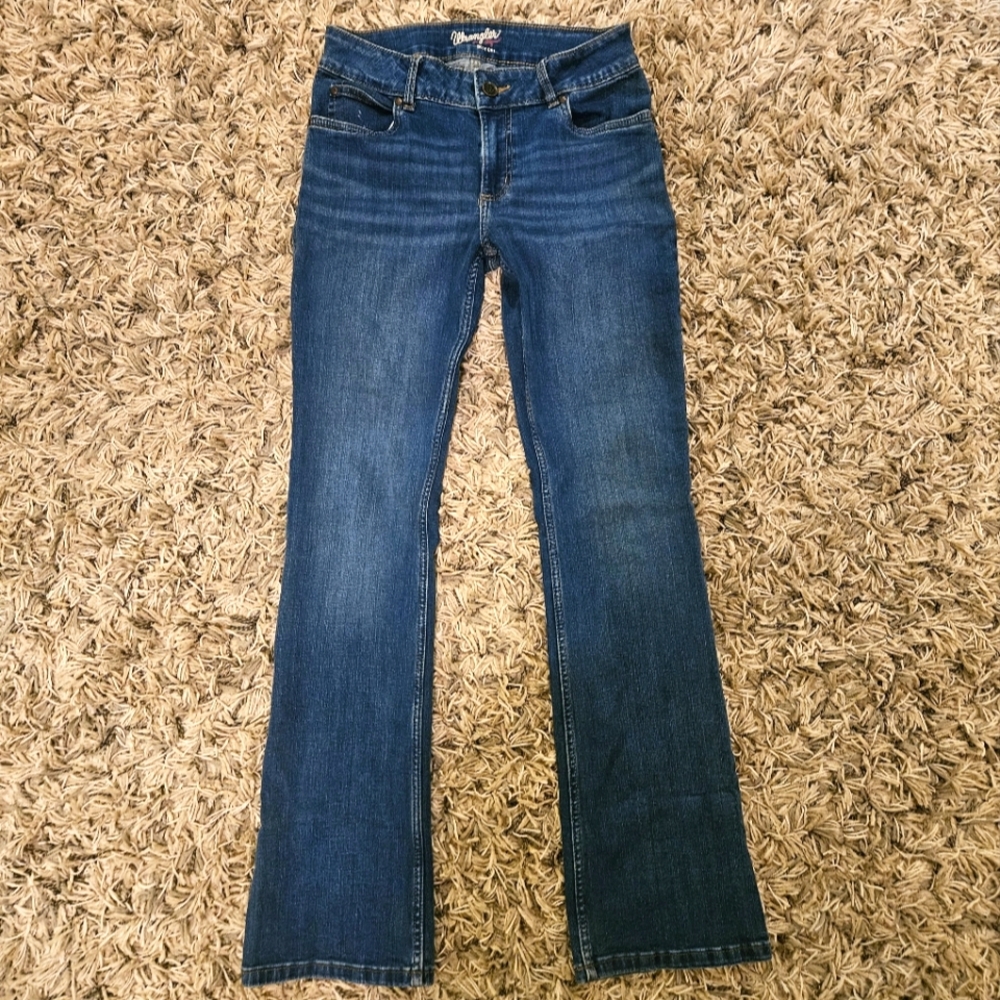 Womens Wrangler retro fit mid rise bootcut jeans size 7 long